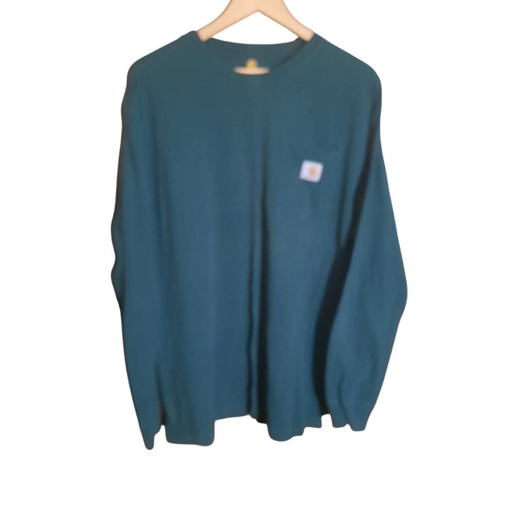 Carhartt Mens Hunter Green Regular Fit Heavy Weight Long Sleeve Crewneck Size L